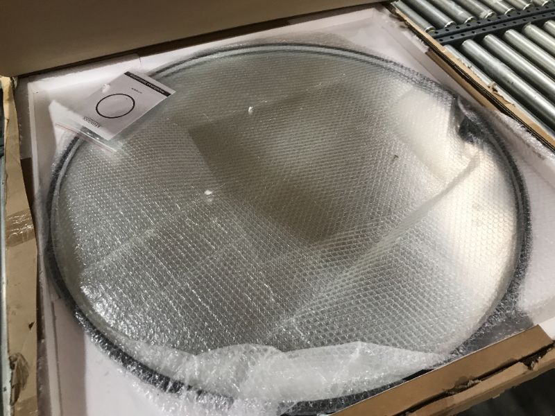 Photo 1 of Keonjinn Round LED Mirror, 36 Inch Round Lighted Bathroom Mirror, Wall Mounted Black Framed Circle Bathroom Vanity Mirror with Lights, Dimmable Anti-Fog Frontlit Round Makeup Mirror, IP54 CRI 90+ 36"