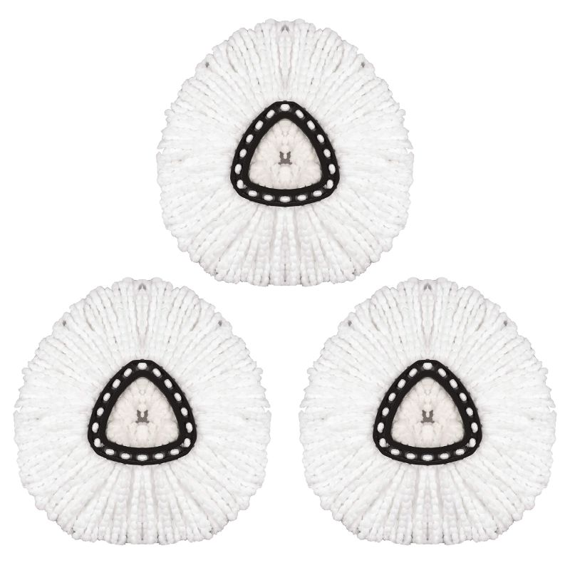 Photo 1 of 3 Pack Spin Mop Replacement Head Microfiber Mop Head Refills Spin Mop Refills Easy Cleaning Mop Head Replacement 3 Count (Pack of 1)