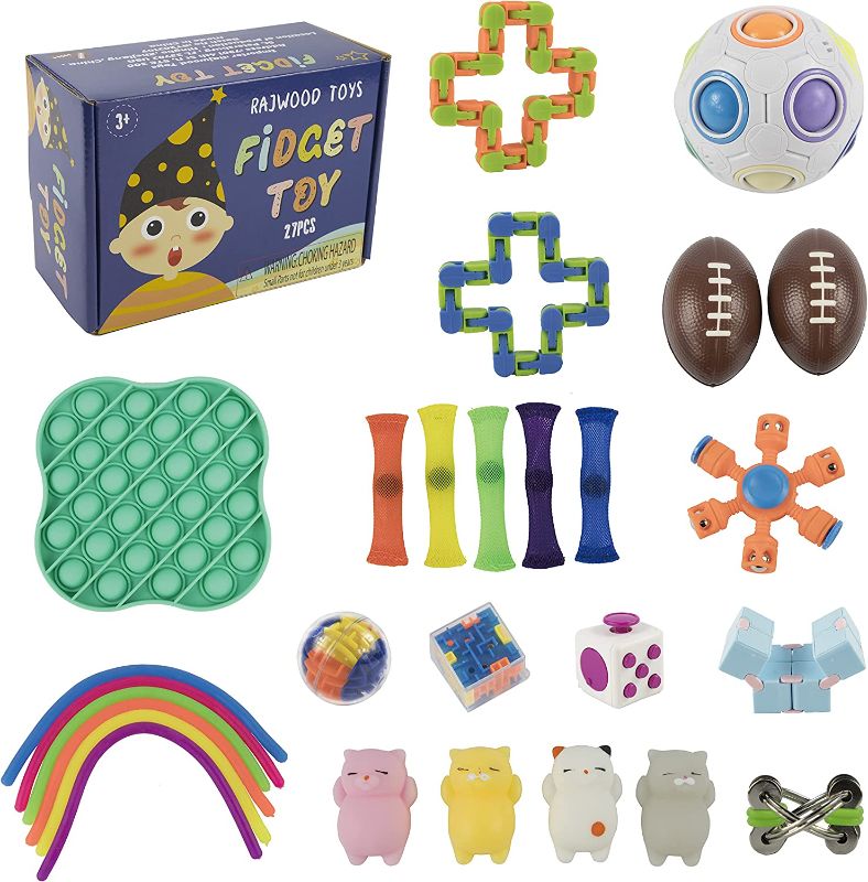 Photo 1 of 27 Pack Sensory Toys Set, Relieves Stress and Anxiety Fidget Toy for Children / Individuals with Autism & Adults, Special Toys Assortment for Birthday Party Favors, Classroom Rewards Prizes, and More
