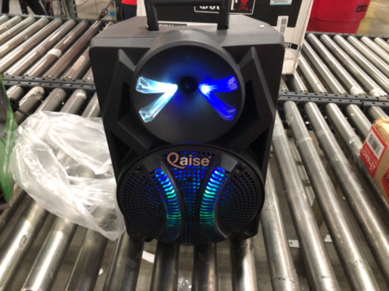 Photo 3 of QAISE Portable Bluetooth Speaker with Microphone & Party Karaoke Machine with Lights - 3500 Watts Peak Power, 8” Subwoofer, HD Sound System - SonicBoomer X-Robo SB-803