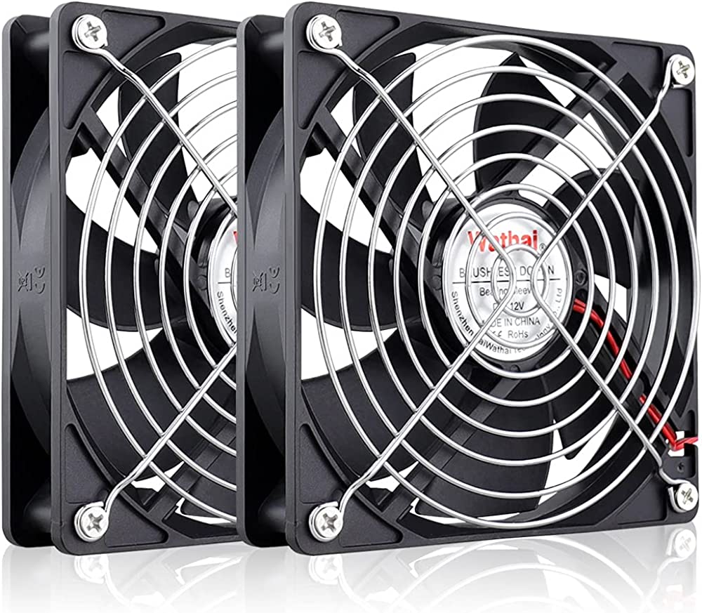 Photo 1 of Wathai 120mm x 25mm Brushless DC Cooler Case Cooling Fan 12V 2Pin 2 Pack