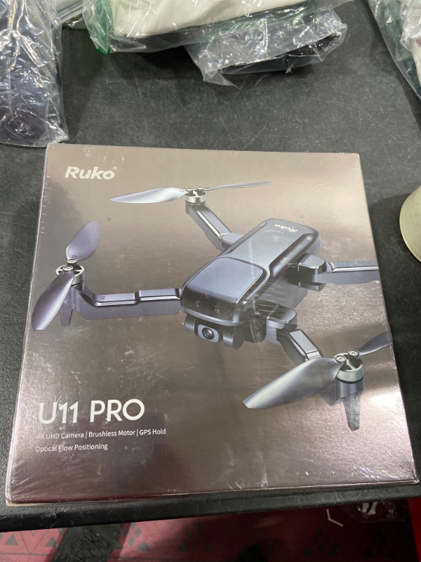 Photo 2 of SEALED !!Ruko U11PRO Foldable Drones With Camera For Adults 4k, 52 Min Fly Fun Time GPS First Drone, RC Quadcopter UAV with Carrying Case for Christmas Gifts, Upgraded Brushless Motor Advanced Auto Return