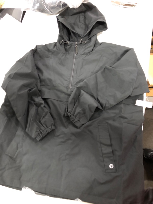 Photo 2 of Core 10 Women's Over-The-Head Water Resistant Hooded Jacket X-Small Black