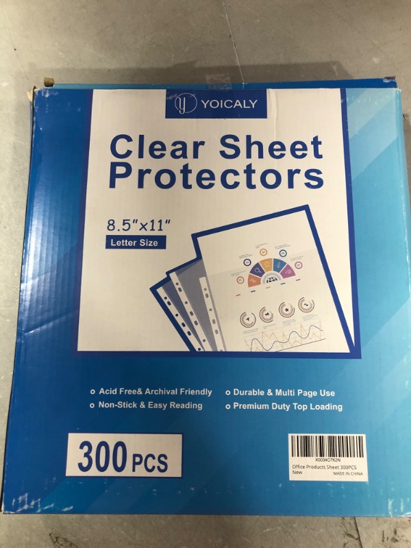 Photo 2 of 300 Pcs Clear Sheet Protectors for 3 Ring Binder, Page Protectors 8.5 x 11, Top Loading Document Protectors, Plastic Sleeves for Binders for Multiple Photos or Printing Paper. Transparent 300PCS