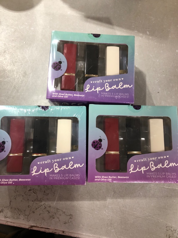 Photo 2 of  Set of 3PURPLE LADYBUG DIY Lip Balm Kit for Girls - Great Presents for Teen Girls & Valentines Gifts for Teen Girls - Fun Craft Kits for Teens, Girls Arts and Crafts Ages 8-12 with 5 Fancy Lipstick Cases 5 Fancy Cases