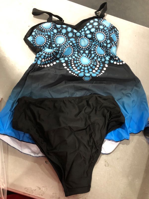 Photo 2 of B2prity Women's Tankini Swimsuits Two Piece Bathing Suits Top Tummy Control Swimwear Plus Size Swim Dress with Briefs 08 Medium