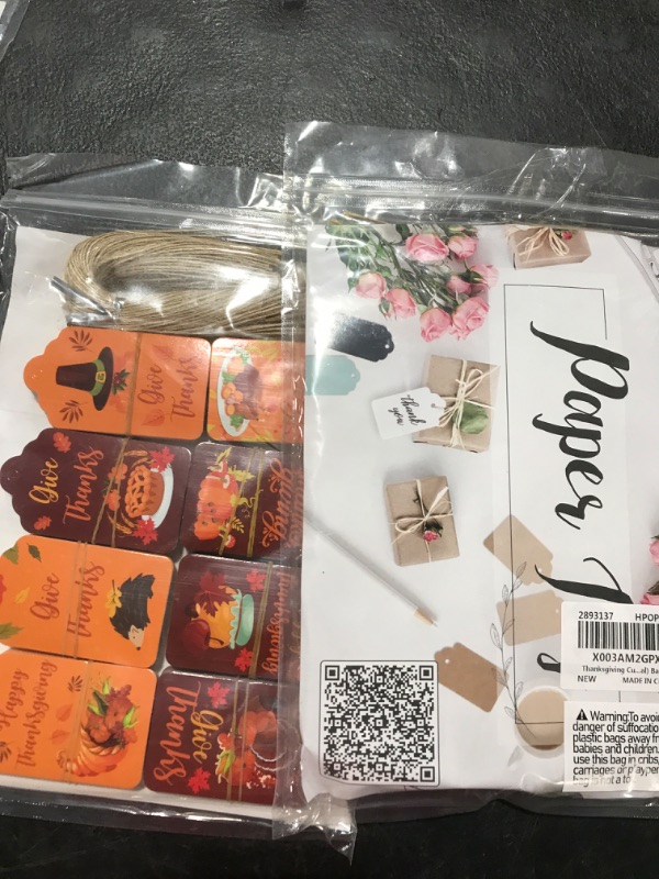 Photo 3 of 2 PACK SallyFashion 160PCS Thanksgiving Paper Tags, Gift Tags Hanging Label with Twine for Gift Wrapping Fall Thanksgiving DIY Crafts Decoration