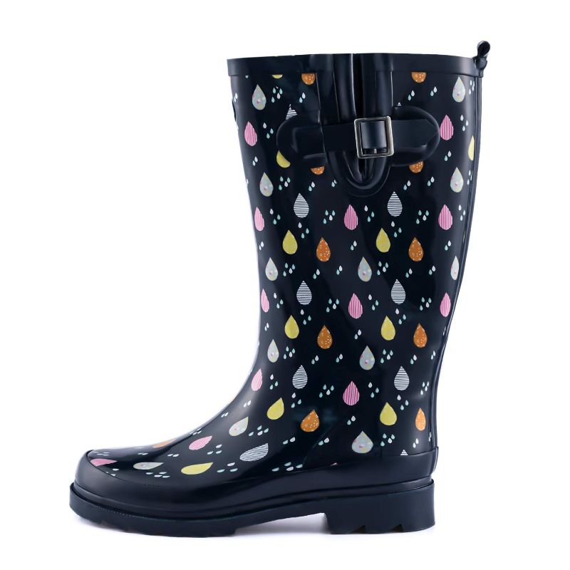 Photo 1 of K KomForme Women Rain Boots with Non-slip Sole, Waterproof and Fashion Patterns 9 Raindrop