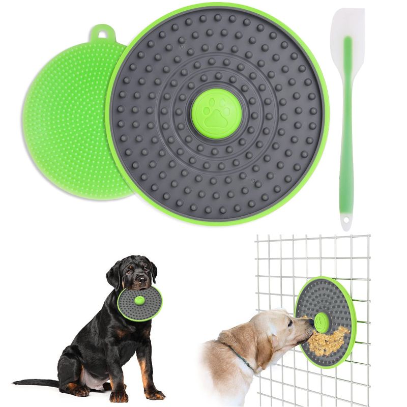 Photo 1 of Lick Mat for Dogs, Slow Feeder for Cat, can Use for Dog Crate, Pet Feeder Toys Treater Bowls, Dog Training Toys/Dog Frisbees, Peanut Butter Lick Plate for Boredom&Anxiety Reduce, Bathing,Grooming