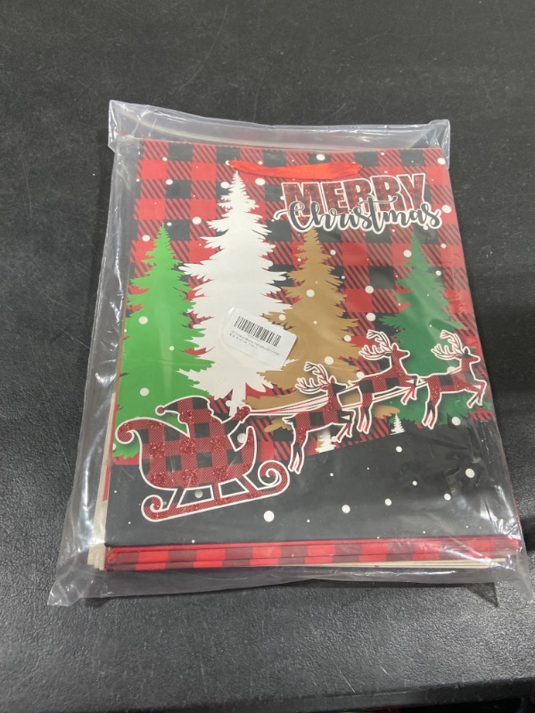 Photo 1 of 12 Pack Large Premium Christmas Gift Bags- 12 Styles Classic Variety Gift Bags Bulk Christmas Bags with Ribbon Handles for Xmas Party Favors, Goody Gift Bags, Holiday Treat Box and Presents Christmas 12Pcs Large