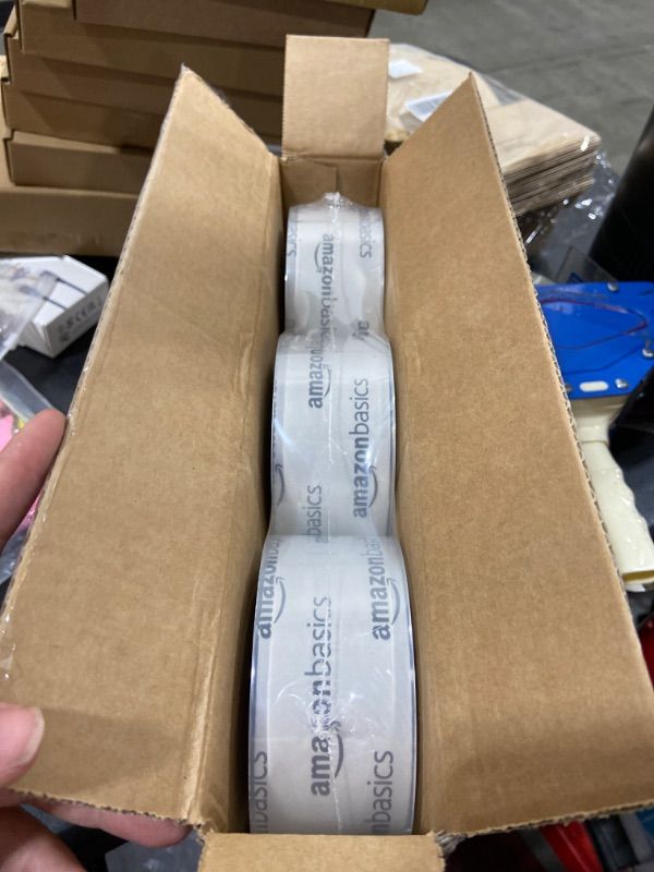 Photo 1 of Amazon Basics Packing Tape, Designed for Moving, Storage and Packing, Shipping and Mailing, 1.88-Inch Wide x 54.6 Yards, Crystal Clear, 6-Pack 54.6 Yards 6-Pack