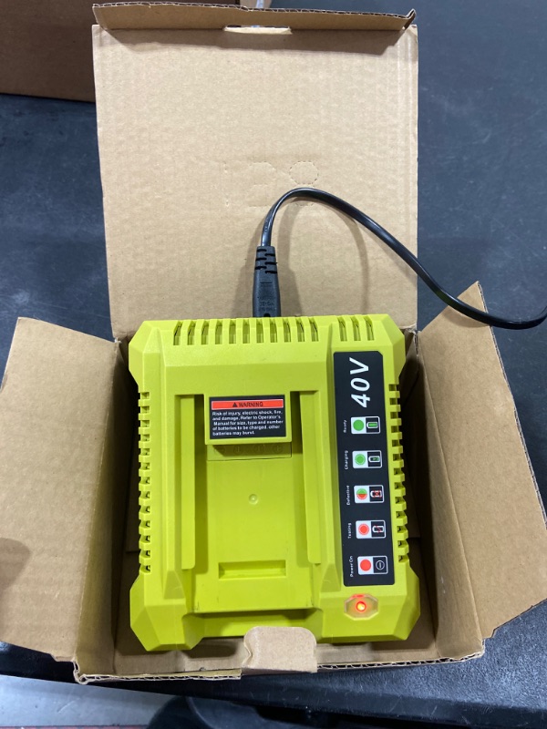 Photo 2 of Cell9102 OP401 40 Volt Lithium-Ion Battery Charger for Ryobi 40V Battery Charger OP401, Compative with Ryobi 40V Battery OP4026 OP40201 OP4040 OP40401 OP4050 OP40501 OP40601