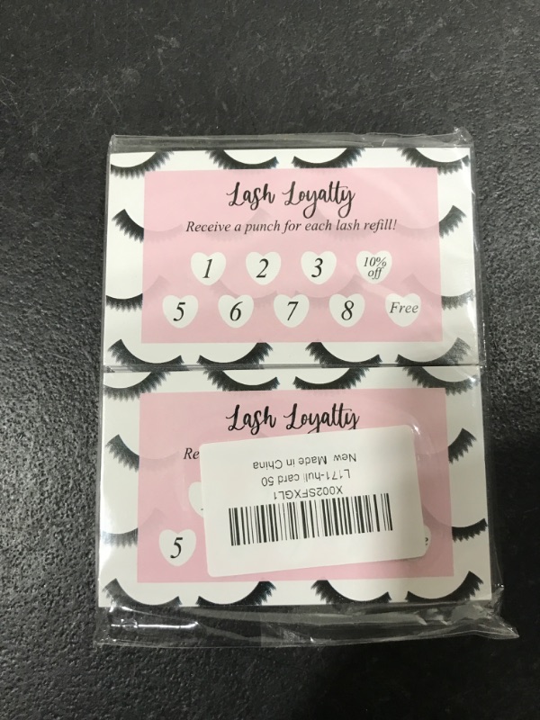 Photo 2 of Lash Extension Loyalty Lash Refill Punch Card, 3.5"X 2", Pack of 50, Customer Loyalty Cards Stationery for Eyelash Extensions Business Beauty Salons or Spas Supplies