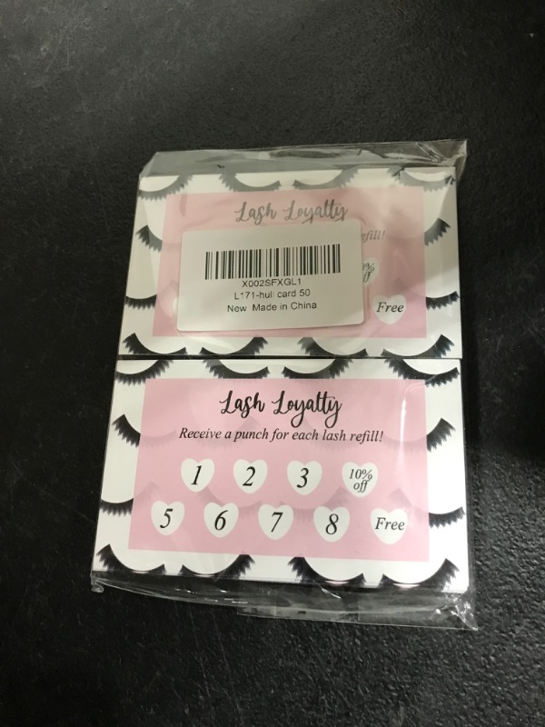 Photo 2 of Lash Extension Loyalty Lash Refill Punch Card, 3.5"X 2", Pack of 50, Customer Loyalty Cards Stationery for Eyelash Extensions Business Beauty Salons or Spas Supplies