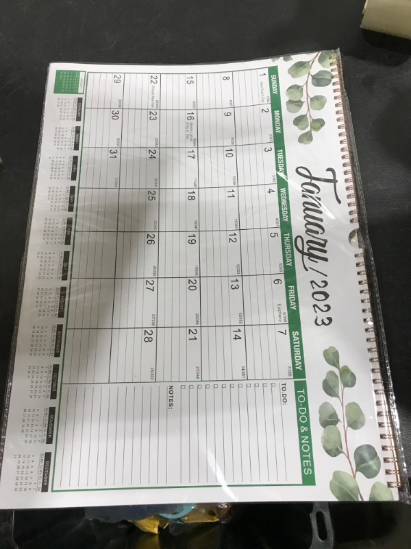 Photo 2 of Lvesunny 2023 Wall Calendar?jan. 2023 - Jun. 2024 Big Calendars 17.72' *12' Spiral Binding Can Be Written Perfect For Home, School And Office Organization (Green)