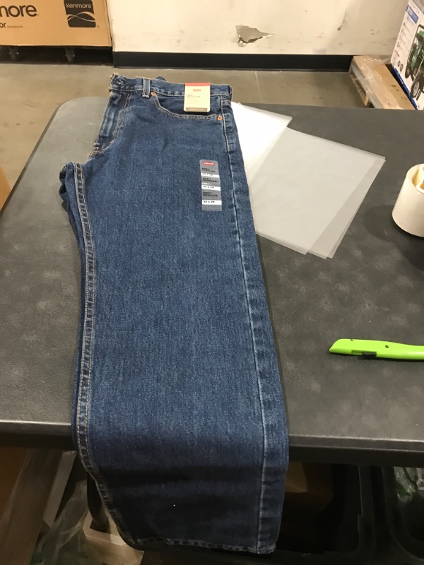 Photo 2 of 33W x 29L Dark  Levi's Men's 505 Regular Fit Jeans