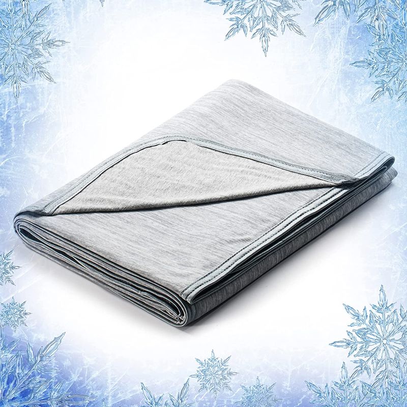 Photo 1 of  Cooling Blankets for Hot Sleepers - Summer Blanket Thin Lightweight Breathable Soft Double Side Enhanced Cooling Blanket for Bed Couch Sofa, Keep Cool for Night Sweats 51" x 67"