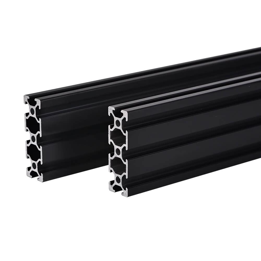 Photo 1 of 2PCS 20 Series T Slot 2060 Aluminum Extrusion Profile 23.6'',European Standard Anodized Linear Rail for 3D Printer Parts and CNC DIY 600mm Black(23.6inch)