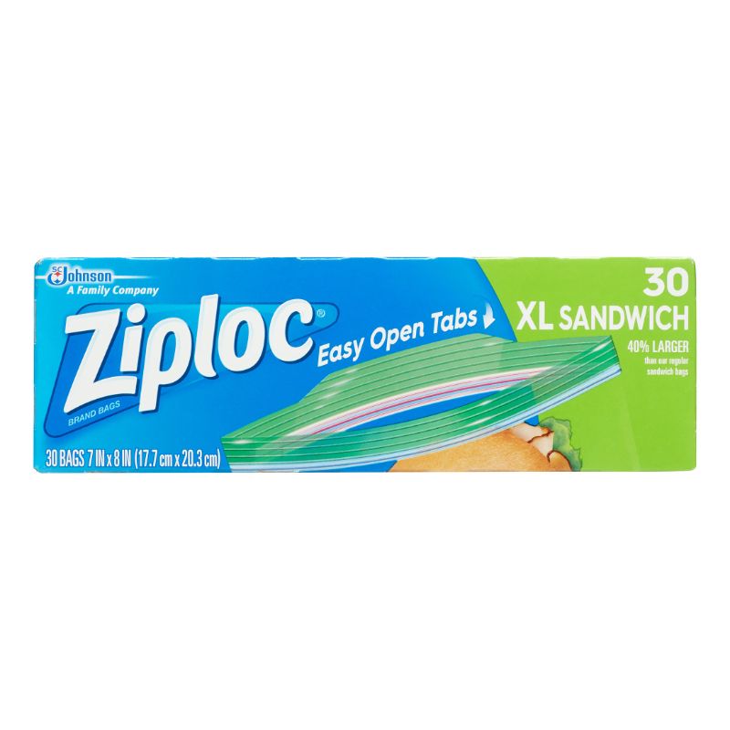 Photo 1 of Ziploc Sandwich Seal Top Bags, 8" X 7", Clear, 30/box  ( Pck of 3 ) 
