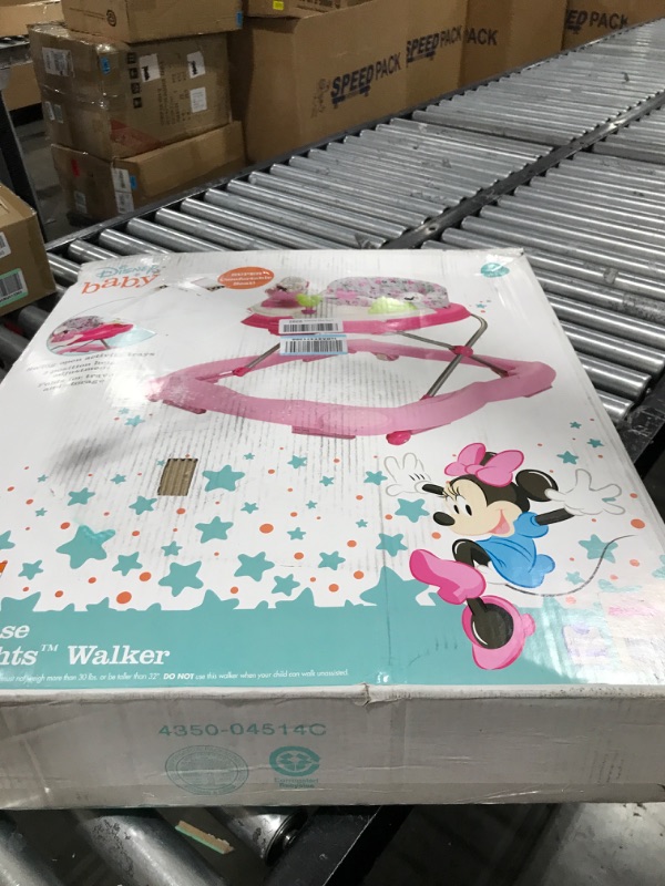 Photo 2 of Disney Baby Minnie Mouse Music and Lights Baby Walker with Activity Tray (Garden Delight)