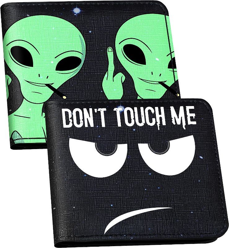 Photo 1 of  *2 Packs* Leather Wallet for Girls Cute Kawaii Cartoon Aesthetic Women Cool Funny Leather Credit Id Card Cash Holder Woman Rfid Blocking Zipper Wallets With Coin Pocket Female Bifold Alien