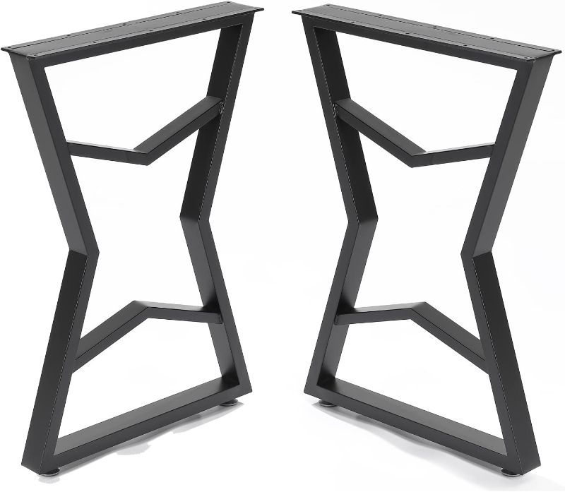 Photo 1 of AINISIS Metal Legs for Table,28" H x 20" W for Desk Legs,Steel Black Dining Table Legs,Computer Table Legs,Office Table Legs Set of 2 Star-Accent…
