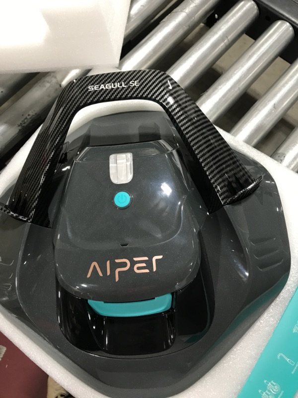 Photo 2 of (2023 Upgrade) AIPER Seagull SE Cordless Robotic Pool Cleaner, Pool Vacuum Lasts 90 Mins, LED Indicator, Self-Parking, Ideal for Above/In-Ground Flat Pools up to 40 Feet - Gray
