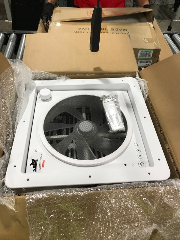 Photo 2 of 2012 Air Max 14" Vent RV Roof Vent Reversible Exhuast Fan, Ultra Low Sound RV Air Ventilation Ceiling Fan 12V Remote with Rain Sensor
