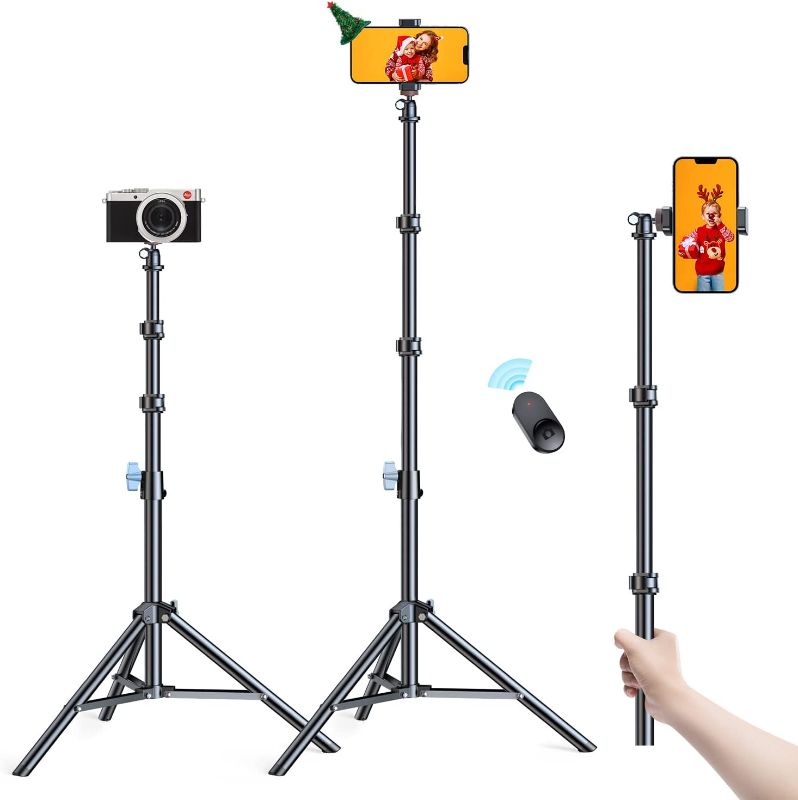 Photo 1 of [??? ????? ???? ?? ?????????] Phone Tripod 67'', Tripod for iPhone Tripod Stand with Remote, Travel Tripod for Cell Phone Tripod Stand, Selfie Stick Tripod for iPhone 14 Pro Max
