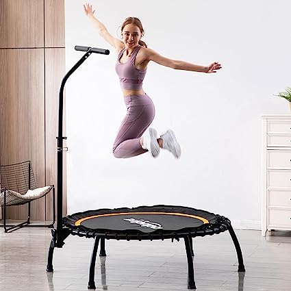 Photo 1 of Zupapa Silent Mini Fitness Trampoline– Indoor Rebounder for Adults – Best Urban Cardio Jump Fitness Workout Trainer – Max Limit 330 lbs 