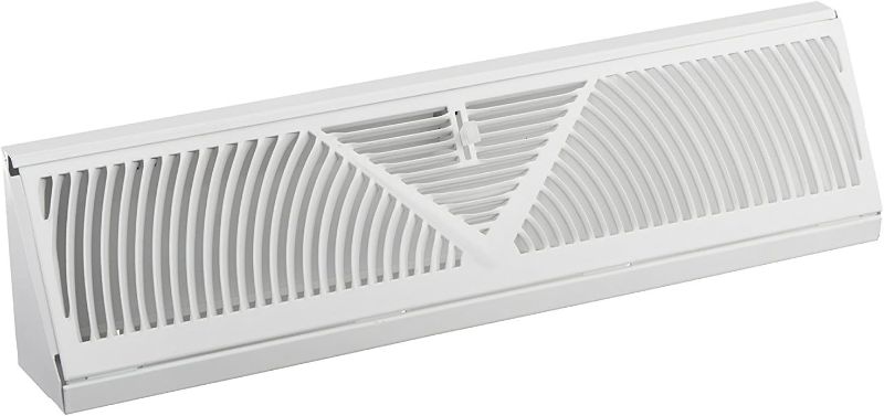 Photo 1 of  Baseboard Register Vent- RoundFlow Design for Maximum air Flow - Smooth air Adjust Lever - Heavy Duty Steel - Easy Install