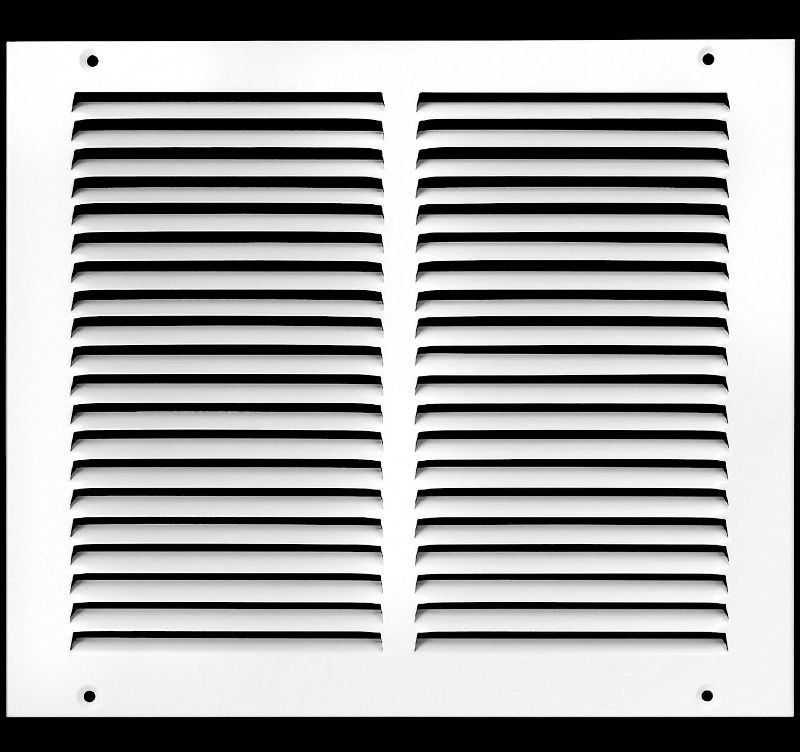 Photo 1 of 12"w X 12"h Steel Return Air Grilles - Sidewall and Ceiling - HVAC DUCT COVER - White [Outer Dimensions: 13.75"w X 13.75"h]
