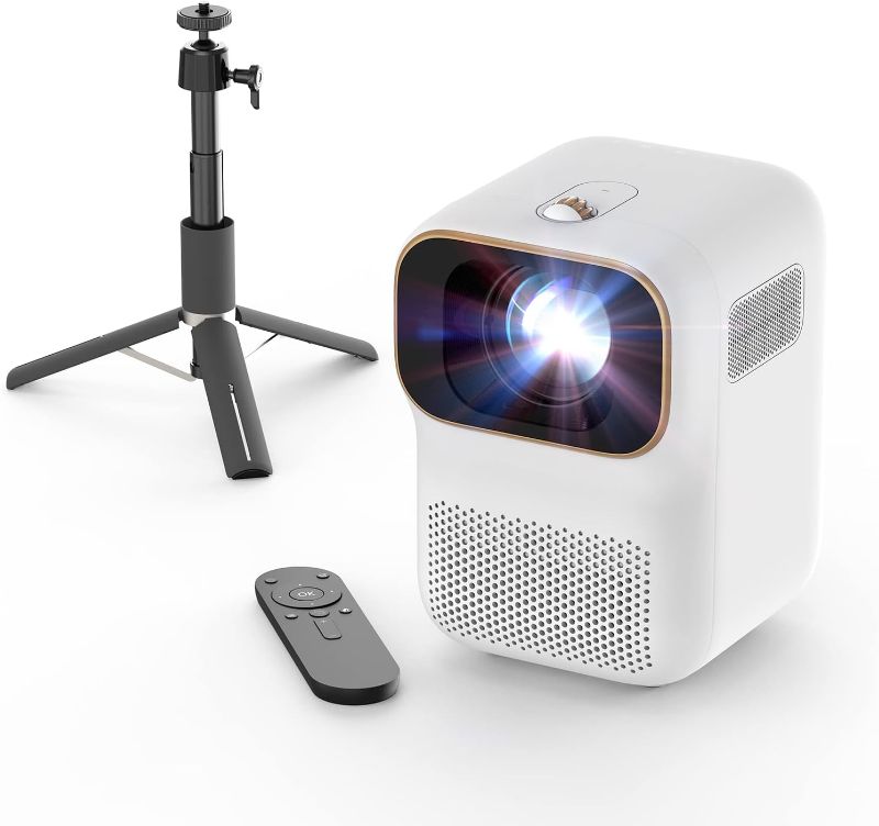 Photo 1 of Small Portable Projector, WEWATCH 12000 Lumens Mini Projector with Tripod Stand, Native 1080P Resolution and 120" Display for Outdoor Use Compatible with TV Stick, HDMI, iOS Android Phone
