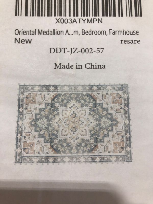 Photo 1 of  Medallion Oriental Area Rug Washable Entryway Rug Bathroom Beside Small Throw Rug Non-Slip Distressed Bohemian Traditional Vintage Persian Accent Rug Carpet for Door Mat Kitchen Rug
