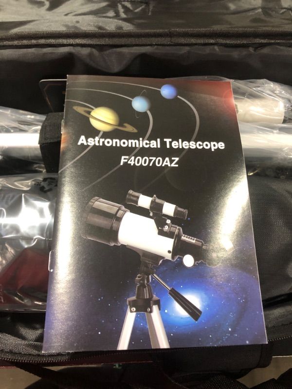 Photo 3 of Telescopes for Adults, 70mm Aperture 400mm AZ Mount, Telescope for Kids Beginners, Fully Multi-Coated Optics, Astronomy Refractor Telescope Portable Telescope with Tripod, Phone Adapter, Backpack