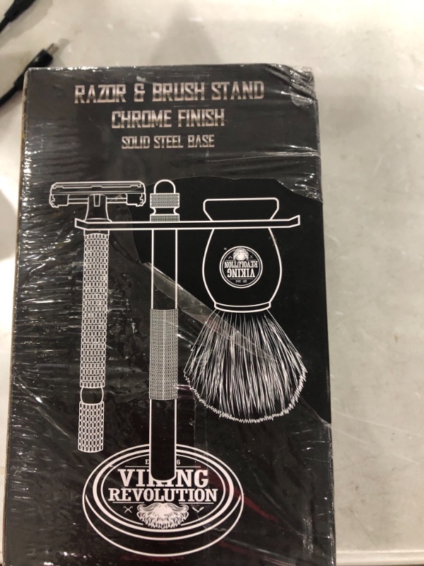 Photo 2 of Viking Revolution Chrome Safety Razor Stand - Razor Holder and Shaving Brush Stand, Shaving Stand to Prolong the Life of Your Razor - Shaver Holder with Weighted Bottom for Extra Stability
