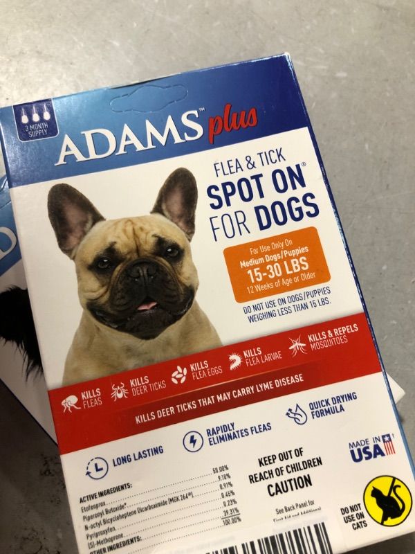 Photo 2 of Adams Plus Flea & Tick Spot On Medium Dogs 3 pk
