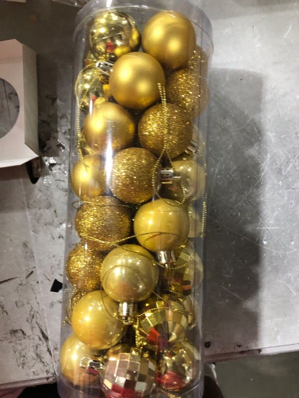 Photo 2 of 1.57" Christmas Ball Ornaments Shatterproof Gold Christmas Ornaments Set 40 pcs Gold Ornaments for Christmas Tree Halloween Holiday Wedding Party Decoration
