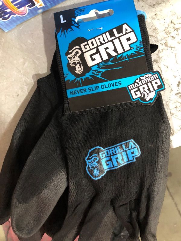 Photo 1 of GORILLA GRIP Never Slip, Maximum Grip All-Purpose Gloves Large