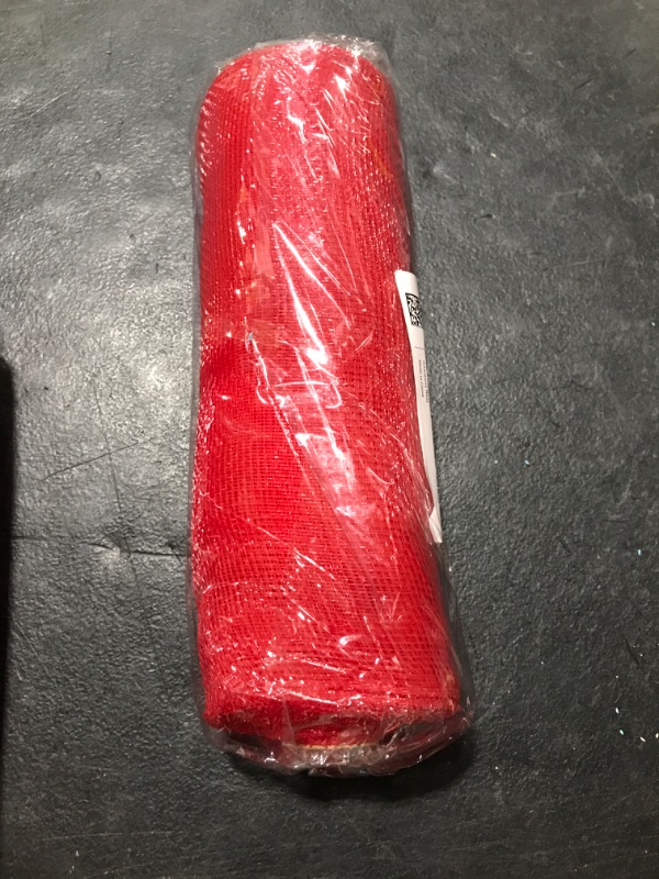 Photo 2 of 10 inch x 30 feet Plastic Mesh Ribbon - Value Mesh (Cranberry)