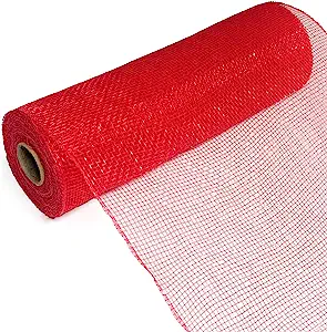 Photo 1 of 10 inch x 30 feet Plastic Mesh Ribbon - Value Mesh (Cranberry)