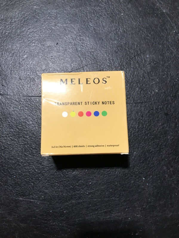 Photo 3 of MELEOS Transparent Sticky Notes 3x3 Inches (6-Colors/600 Sheets) See Through Sticky Notes | Easy Post Translucent Notes | Bright Colors Self Stick Pads