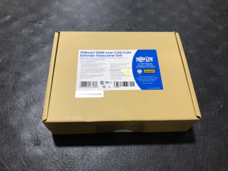 Photo 1 of Tripp Lite HDBaseT HDMI Over Cat5e/6/6a Extender Transceiver, Serial and IR, 4Kx2K UHD, Up to 230 ft. (70 m) (BHDBT-TR-SI), Black Serial & IR (230 ft)