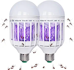 Photo 1 of 2 Pack Bug Zapper Light Bulbs, Mosquito Light Bulb Zapper 2 in 1 Mosquito Zapper Bulb UV LED Bug Light Bulbs for Patio and Indoor 