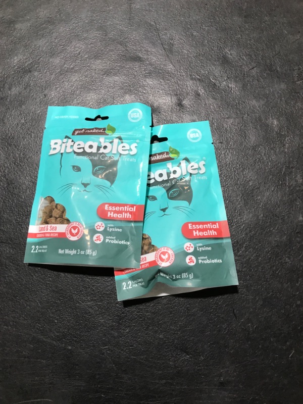 Photo 2 of 2 PUCHES Get Naked Biteables Natural Soft Treats for Cats, Essential Health, Land & Sea Recipe, 3 oz, 
