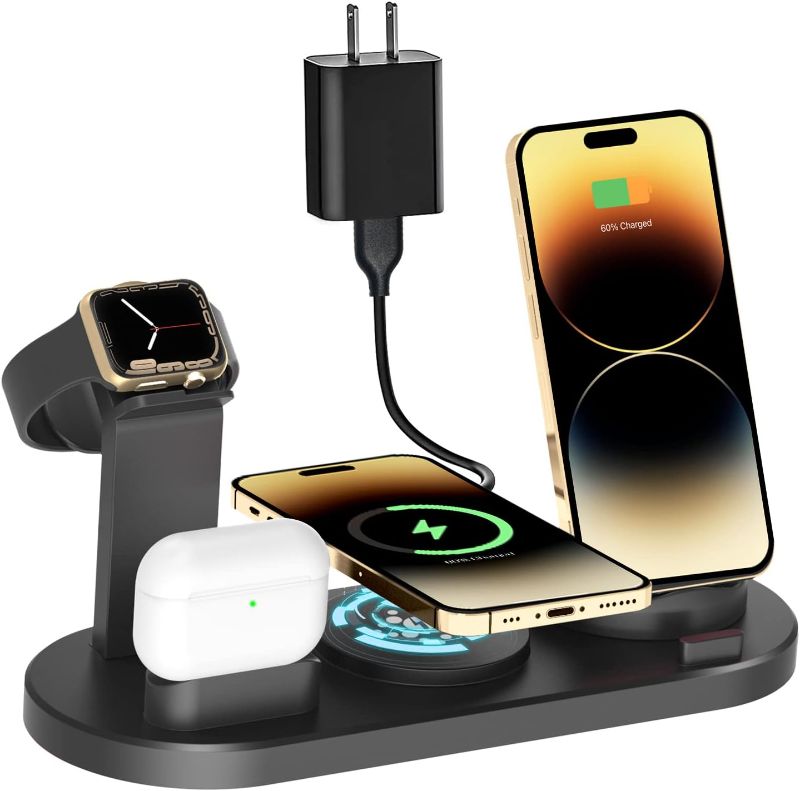 Photo 1 of Wireless Charger 4 in 1 Magnetic Apple Wireless Charging Station for iPhone 14/14 Plus/13/12/11 Pro/Pro Max for AirPods 3/2/1, Pro 2/1, for Apple Watch Ultra 8 7 6 SE 5 4 3
