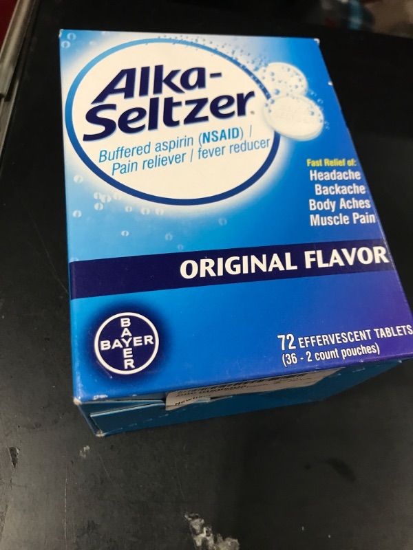 Photo 2 of Alka-Seltzer Original Effervescent Tablets, fast relief of headache, muscle aches, and body aches, 72 Count (Product packaging may vary)