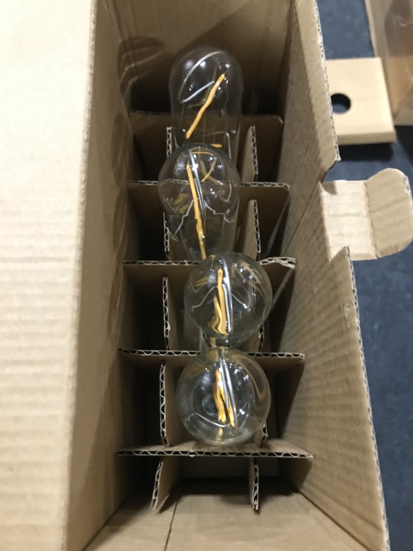 Photo 1 of helloify T10 Dimmable Vintage LED Edison Tubular Bulb, 40W Equivalent, High Brightness, Warm White 2700K, Clear Glass, Tube Cover Light, E26 Screw Base, 4 Pack