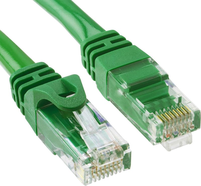 Photo 1 of Cmple - High Speed Cat 6 Cable - 10 Gbps Network Cable, Cat6 Ethernet LAN, Gold Plated RJ45 Connectors – 75 Feet Green
