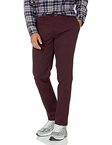 Photo 1 of Amazon Essentials Men's Skinny-Fit Casual Stretch Chino Pant, Burgundy, 32W X 33L